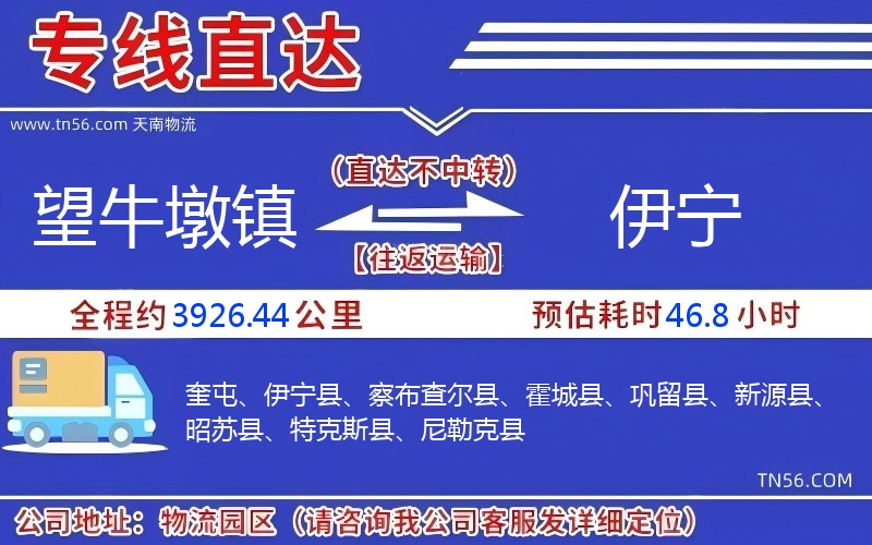 望牛墩鎮到伊寧物流公司 望牛墩鎮到伊寧物流公司