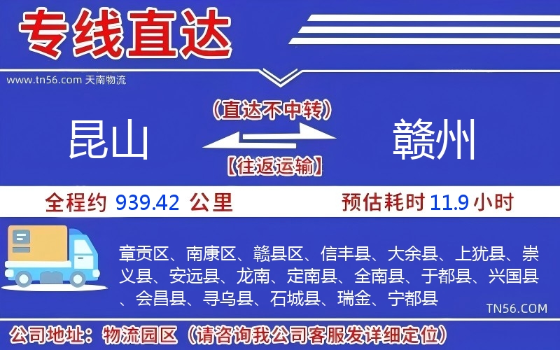 昆山到贛州物流公司 昆山到贛州物流公司