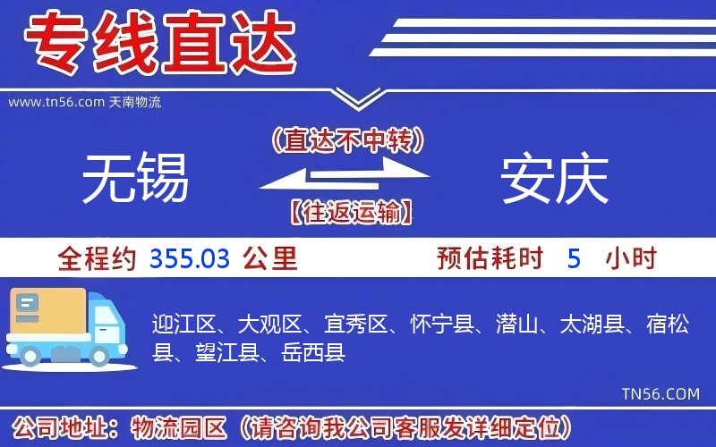 無錫到安慶物流公司